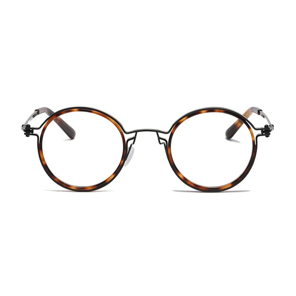 GSKDZG Retro Reading Glasses Round Frame Readers Progressive Multifocus Presbyopic Glasses For Men Women Computer Glasses(Tortoiseshell,+1.0)