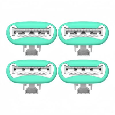 2024 New Women's Short Handle Razor with Five Blades, Can Remove Excess Body Hair From Arms, Legs, Underarms, Private Areas, Etc. Reusable, With Replaceable Razor Heads (J)