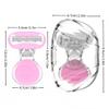 2024 New Women's Short Handle Razor with Five Blades, Can Remove Excess Body Hair From Arms, Legs, Underarms, Private Areas, Etc. Reusable, With Replaceable Razor Heads (B) view 2