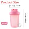 Basuit Protein Shaker Bottle, Shaker with Stainless Steel Mixing Ball, BPA- and DEHP-free, Dishwasher Safe, Leakproof Flip On Lid, Black, 400 ml(Pink) view 2