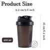 Basuit Protein Shaker Bottle, Shaker with Stainless Steel Mixing Ball, BPA- and DEHP-free, Dishwasher Safe, Leakproof Flip On Lid, Black, 400 ml(Black) view 2
