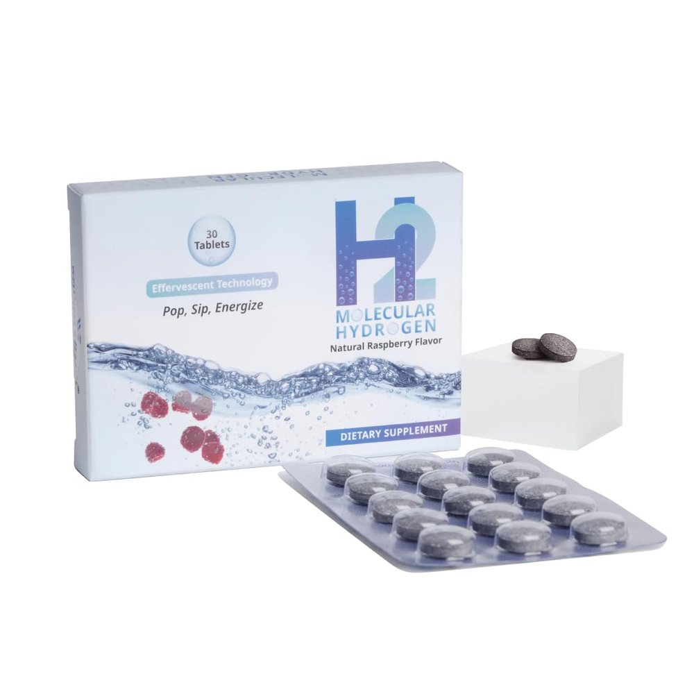 Wellness Extract H2 Molecular Hydrogen Water Tablets with effervescent Technology for Healthy Hydration, Optimal Energy, and Metabolism Support; 8 PPM. (30, Raspberry)