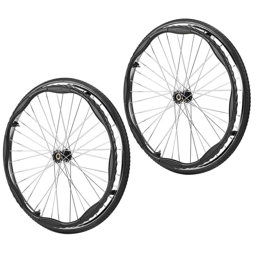 1 Pair of 24inch Wheelchair Wheels, Wheelchair Rear Wheel Assembly, 1/2" Aluminum Solid Tires for Manual Wheelchairs