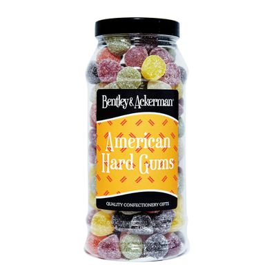 American hard Gums - (655g) Original Retro American hard Gums Sweets Gift Jar By Bentley & Ackerman's Sweet Shop.