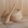 Sauna Bucket Cedar - 4L Sauna Bucket with Handle | Barrel Sauna Kit, 4L Sauna Bucket with Handle and Spoon, Ladle Kit Sauna Accessories with Liner, Home Supplies Sauna Accessories for Sauna & SPA view 2