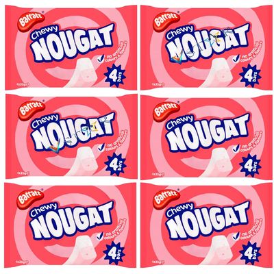 Baarrat Chewy Raspberry and vanilla flavour Nougat with Peanuts 4 Pack 140g (6)