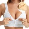 Sleep Bras for Women UK Front Fastening Bra Front Button Soft Breathable Plus Size Bras White Long Sleeve Bodysuit with Thong Comfort Bra red Silk Knickers Size 18 Cotton for Everyday wear view 3