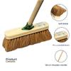 10 Broom Indoor with Wooden Handle Natural Coco Bristles Sweeping Brush with Durable Support Bracket Cleaning Any Surface Wooden Decking and Paving Slabs Floor (1, [Soft Coco Bristles]) view 2