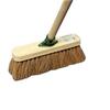 10 Soft Broom Indoor with Wooden Handle Natural Coco Bristles Sweeping Brush with Durable Support Bracket for Cleaning Any Surface Wooden Floor Decking and Paving Slabs (Pack of 1) view 1