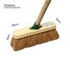 10 Soft Broom Indoor with Wooden Handle Natural Coco Bristles Sweeping Brush with Durable Support Bracket for Cleaning Any Surface Wooden Floor Decking and Paving Slabs (Pack of 1) view 3