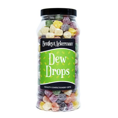 Dew Drops Sweets - (655g) Original Retro Dew Drops Sweets Gift Jar By Bentley & Ackerman's Sweet Shop.