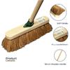 12" inch Natural Soft Coco Sweeping Broom with Wooden Handle Soft Bristle Sweeping Brush Ideal for Indoors and Outdoors Durable Home, Garage, Patio, Yard & Garden Broom view 2