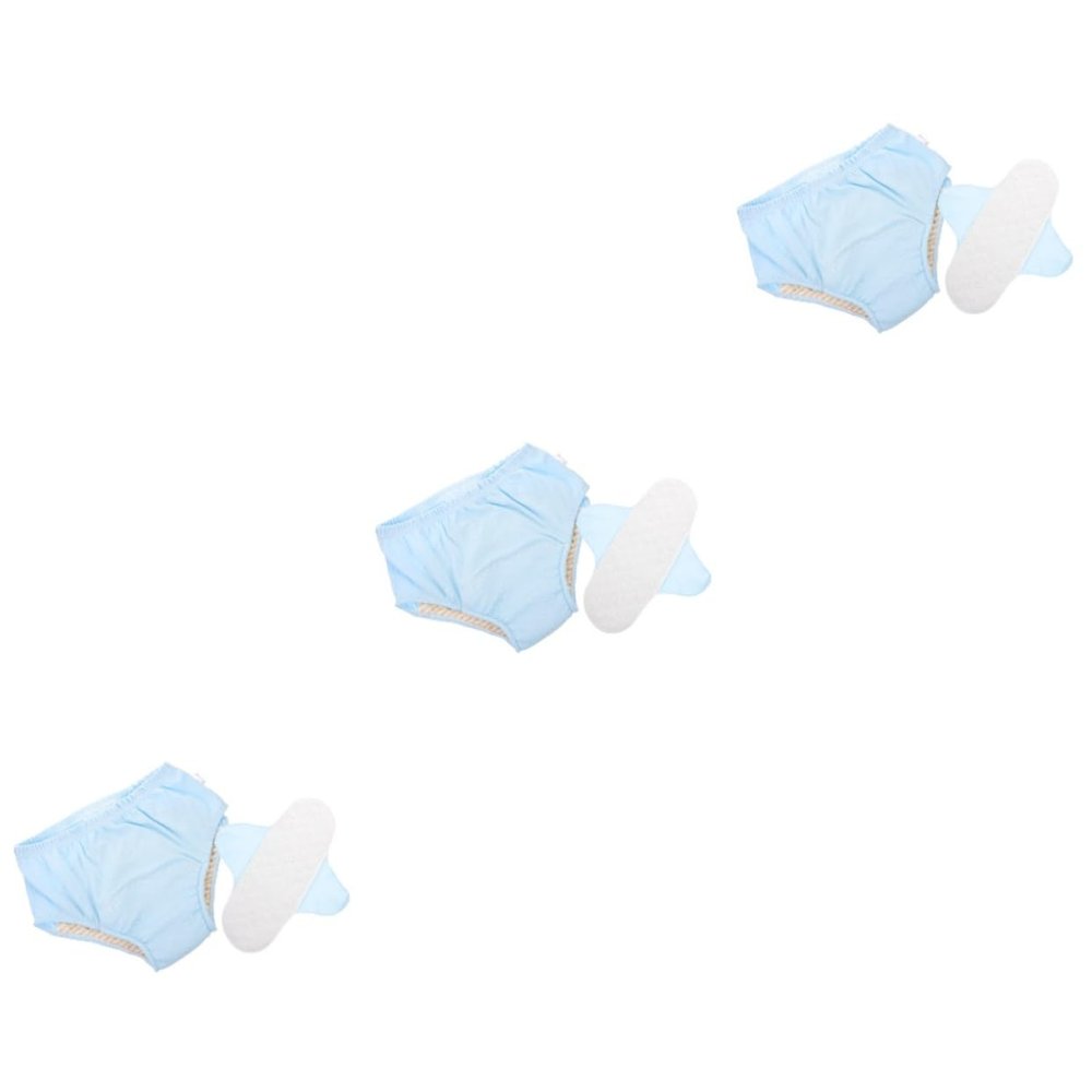 Didiseaon 3pcs Washable Reusable Elderly Cotton Diaper Incontinence Underwear for Adults Comfortable and Leak for Home Care and Daily Use
