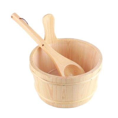 Tixiyu Sauna Bath Kits,Bathroom Wooden Bucket Ladle Set for Sauna SPA Bath Accessories