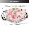 Reusable Cloth Face Mask,Red Pink Peony Pattern Adult Washable Face Cover With Adjustable Earloops Nose Wire view 2
