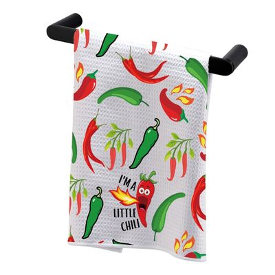 BDPWSS Hot Spicy Gift Hot Sauce Lover Gift I'm A Little Chili Kitchen Towel Chili Pepper Themed Gift Chili Enthusiasts Gift (Little Chili TW)