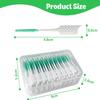 200 Pieces Interdental Brushes Green, Tooth Picks Floss Sticks, Floss Brushes, Dental Tools for Braces Oral Cleaning, Braces Cleaning Kit view 2