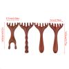 1PC Natural Golden Sandalwood Five-Claw Scalp Massager Gua Sha Tool Back Scratcher Spa Handheld Meridian Massage Comb Hair Care view 2