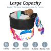 Drawstring Travel Cosmetic Bags Barrel Makeup Bag, Watercolor Colorful Dolphin Large Toiletry Organizer Waterproof for Women view 2