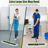 24" Commercial Dust Mop for Floor Cleaning, Heavy Duty Large Mop with Replacement Mops Pads, Industrial Duster Floor Wet Dry Broom for Cleaning Office Garage Hardwood Warehouse (Green, 24" mop) view 2