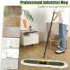 24" Commercial Dust Mop for Floor Cleaning, Heavy Duty Large Mop with Replacement Mops Pads, Industrial Duster Floor Wet Dry Broom for Cleaning Office Garage Hardwood Warehouse (Green, 24" mop) view 3