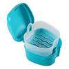 Denture Case Box, Sweeethome Denture Cup Strainer Denture Bath Cups Bath Dentures Container with Basket False Teeth Denture Holder for Travel, Cleaning, Store, Retainer Denture Case (Blue) view 2