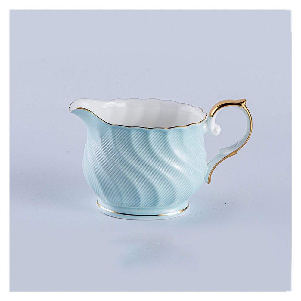XAoSCd Classic Ceramic Creamer with Handle Small Coffee Milk Pitcher 250ml Suitable for All Kinds of Scenes Family Hotel Cafe and Other Sauce Jug (Blu) (Blu)