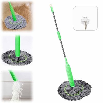 2 In 1 Dehydrated Mop,Self-Wringing Twist Mops For Floor Cleaning,Floor Spin Mop System With Wringer Set,Wet And Dry,360 Degree Spin Round Wall Cleaning Mop For Bathroom Floor Wall Bed