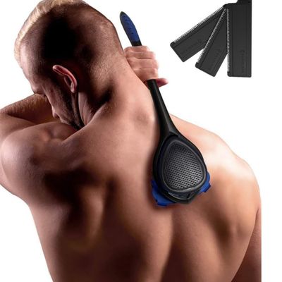 BakBlade 3.0 Stealth - Back Shaver for Men, Extra Long 23" Ergonomic Handle for a Close, Pain-Free Shave | The Ultimate Back Hair Remover for Men, +3 Extra Back Blade Refills