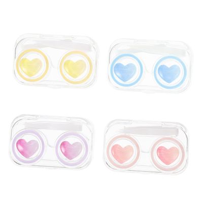FOMIYES Travel Size Contacts Lens Box 4pcs Cosmetic Lens Containers Made of Pp Material