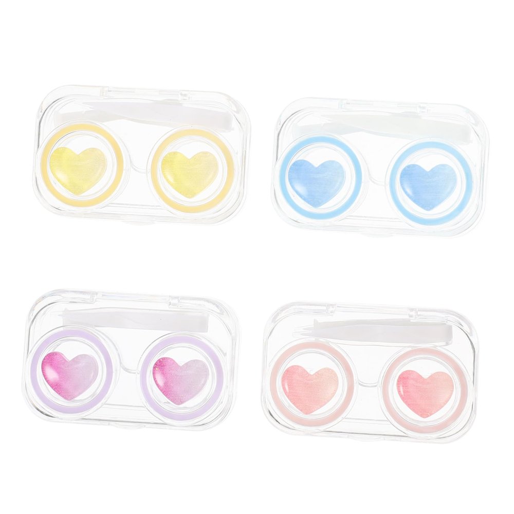 FOMIYES Travel Size Contacts Lens Box 4pcs Cosmetic Lens Containers Made of Pp Material