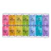 14 Compartments Daily Pill Dispenser Organizer,Weekly 1 Times 2 Day Medicine Vitamin Fish Oil Supplements Holder for Women Men Elderly Child (Multicolor,1) view 1