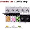 14 Compartments Daily Pill Dispenser Organizer,Weekly 1 Times 2 Day Medicine Vitamin Fish Oil Supplements Holder for Women Men Elderly Child (Multicolor,1) view 2