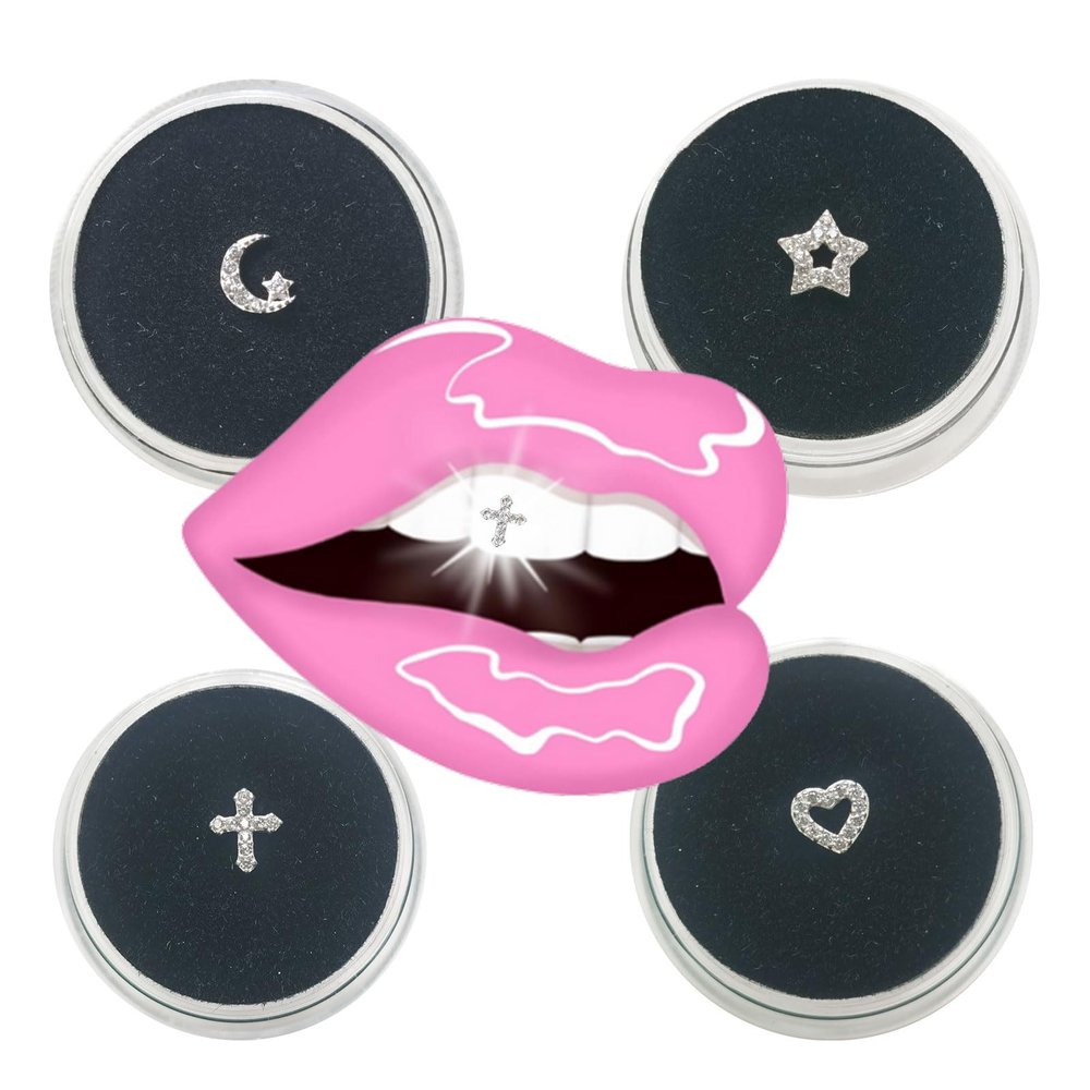ZZDT Silver Material Tooth Gems Zircon Inlay Teeth Jewelry Kit Teeth Grillz Jewelry