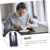 Anneome Adult Bib for Elderly with Waterproof Double-layer Fabric, Long Neck-to-leg Design with Printed Blue and Red Floral Pattern, Saliva-resistant Eating Bib for Seniors Mealtime view 3