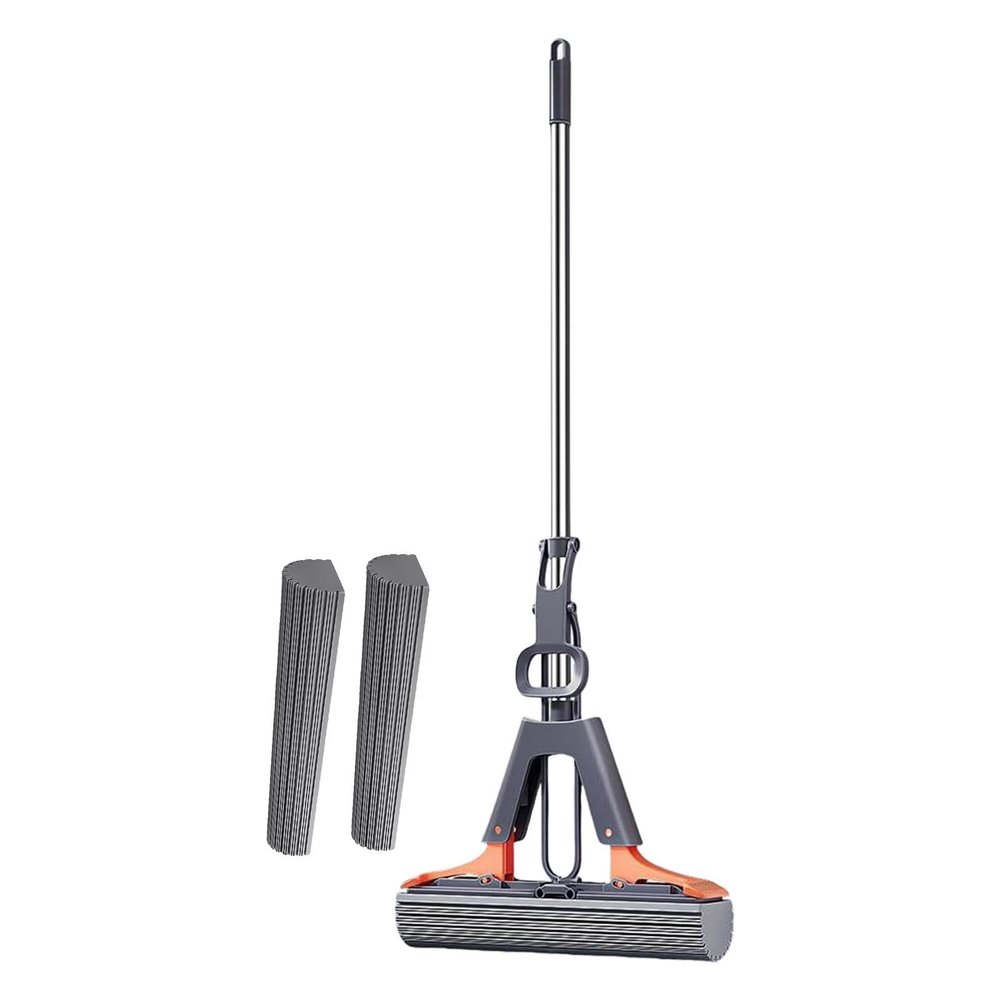 PVA Sponge Roller Mop with Adjustable Handle | Efficient Cleaning Absorbent Sponge Mop for Hardwood, Tile, Marble Floor