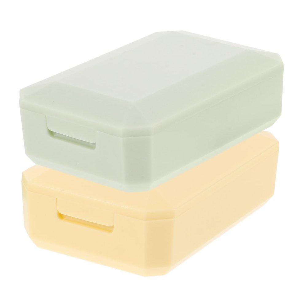 BCOATH 2sets Travel Case Kit Lens Box Mirror Cleaning Tools Compact Portable Case for Contacts Design