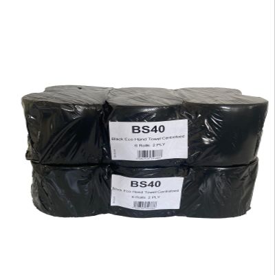 Black Eco Hand Towels Blue Centrefeed 2 Ply, 12 Rolls  Premium Softness and High Absorbency, Eco-Friendly Packaging, Perfect for Commercial, Office, Home, and Industrial Use - MegaAisle