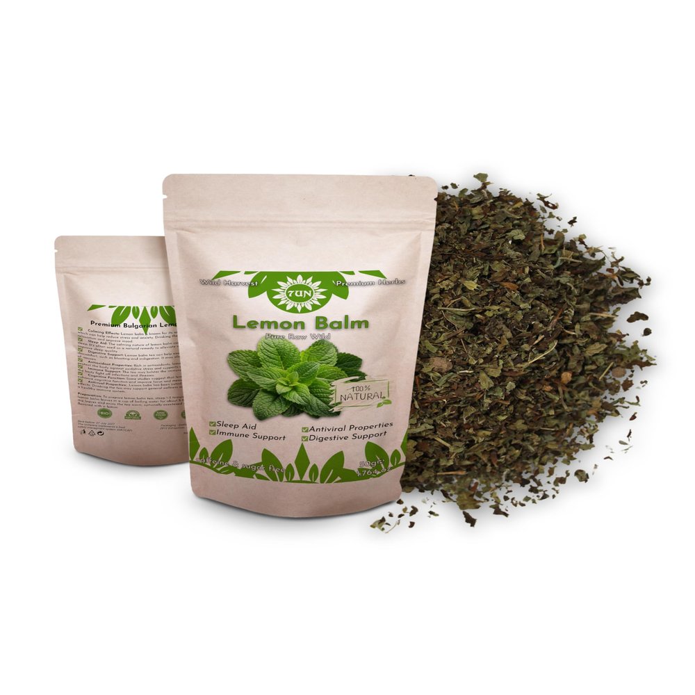 Premium Lemon Balm 50g 100% Pure, Raw, Wild, Non-GMO, Vegan Calming Herb for Stress Relief, Sleep Support, and Digestive Health Ideal for Herbal Teas and Extracts