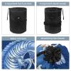 Travel Cosmetic Bags Bucket Makeup Bag, Ocean Sea Horse Shells Starfish Conch Crab Women Portable Foldable Cases, Multifunctional Toiletry Bucket Bags Round Organizer Storage view 3