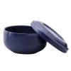 Beard Soap Cream Bowl,Stainless Steel Shaving Soap Bowl with Lid Washable Multi Functional Trimming Foaming Soap Bowl Blue for Men Easy to Lather Wet Shave view 1
