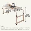 KHLMSRXJ Overbed Table with Wheels, Over Bed Desk, Extendable Rolling Overbed Table, Height and Length Adjustable Mobile Table, Mobile Queen Size Bed Table, for Hospital and Home view 2