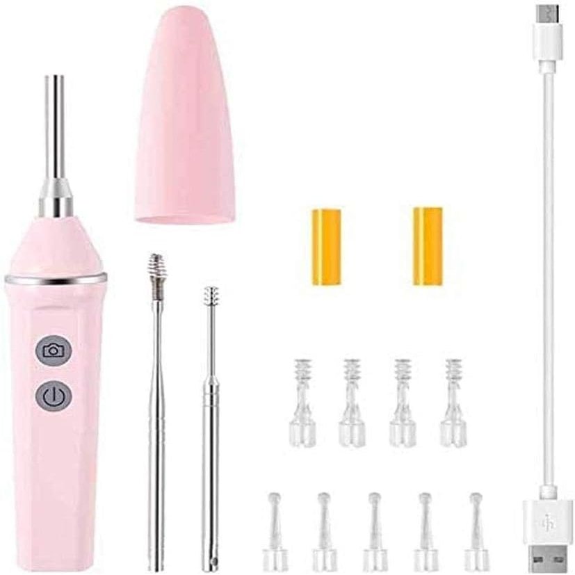 Portable Visual Ear Wax Cleaner Tool,Wireless Otoscope, WiFi Ear Wax Removal Endoscope, Ear Scope Camera with Lights