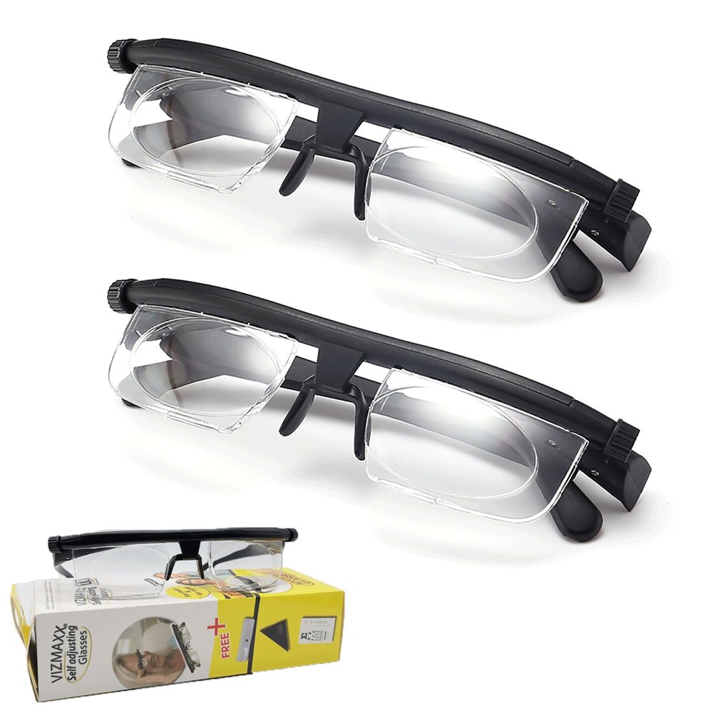 Primafocus Adjustable Glasses - Primafocus Reading Glasses, Dial Vision near and Far Sight (2pcs)