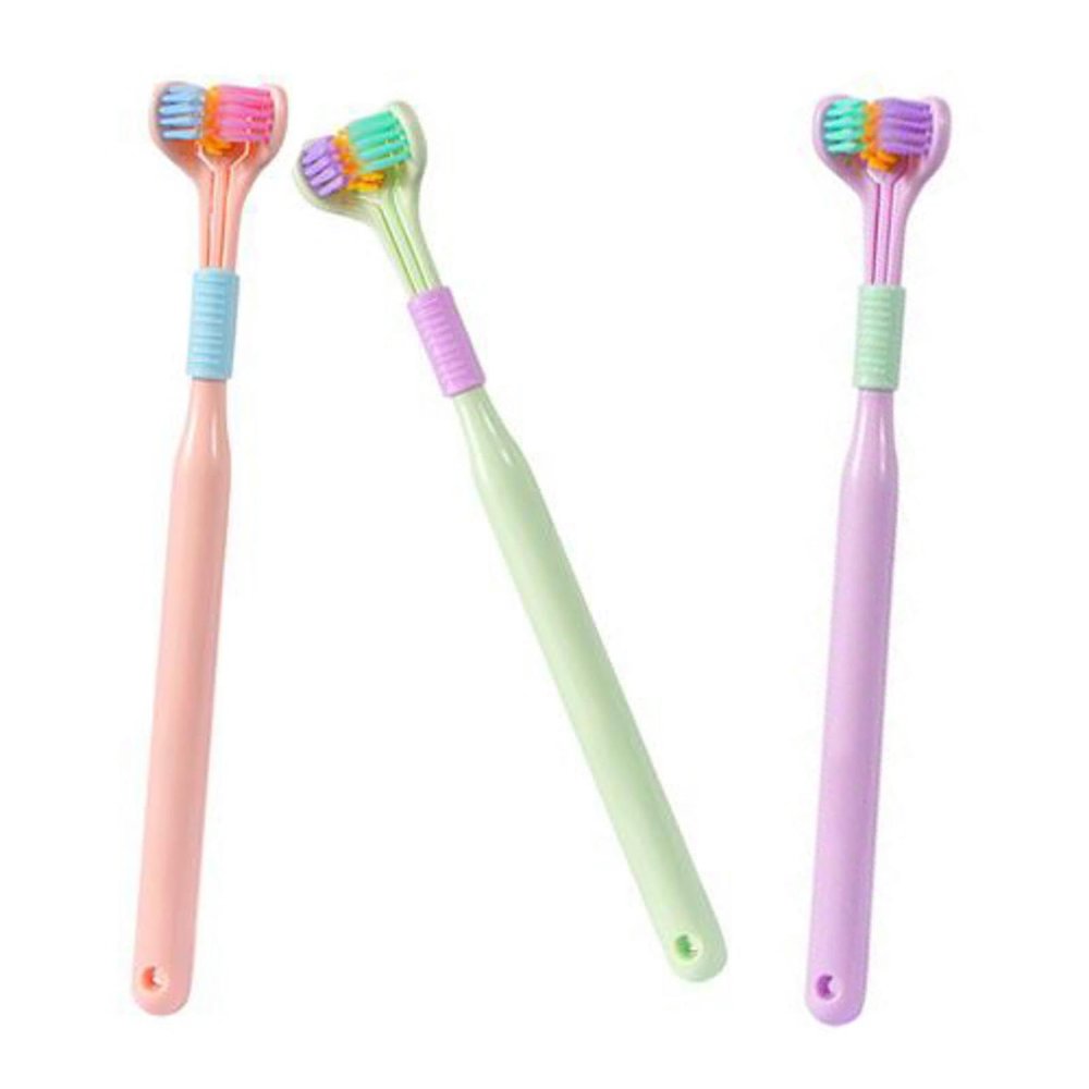 3 au-tism Toothbrush, Three-Sided Toothbrush, Soft-bristled Toothbrush, Toothbrush for Cleaning Oral Cavity, Sensory Toothbrush for Adult Kid