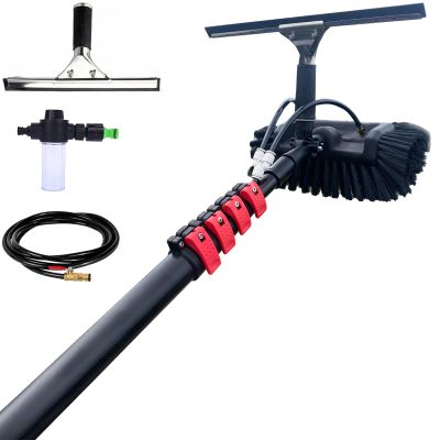 3.6-10.8M Window Cleaning Telescopic Pole,Water Fed Extendable Brush,Suitable for Cleaner Conservatory Roof Photovoltaic Panel Cleaning Extendable Solar Panel Roof Cleaning Tools (3.6M)