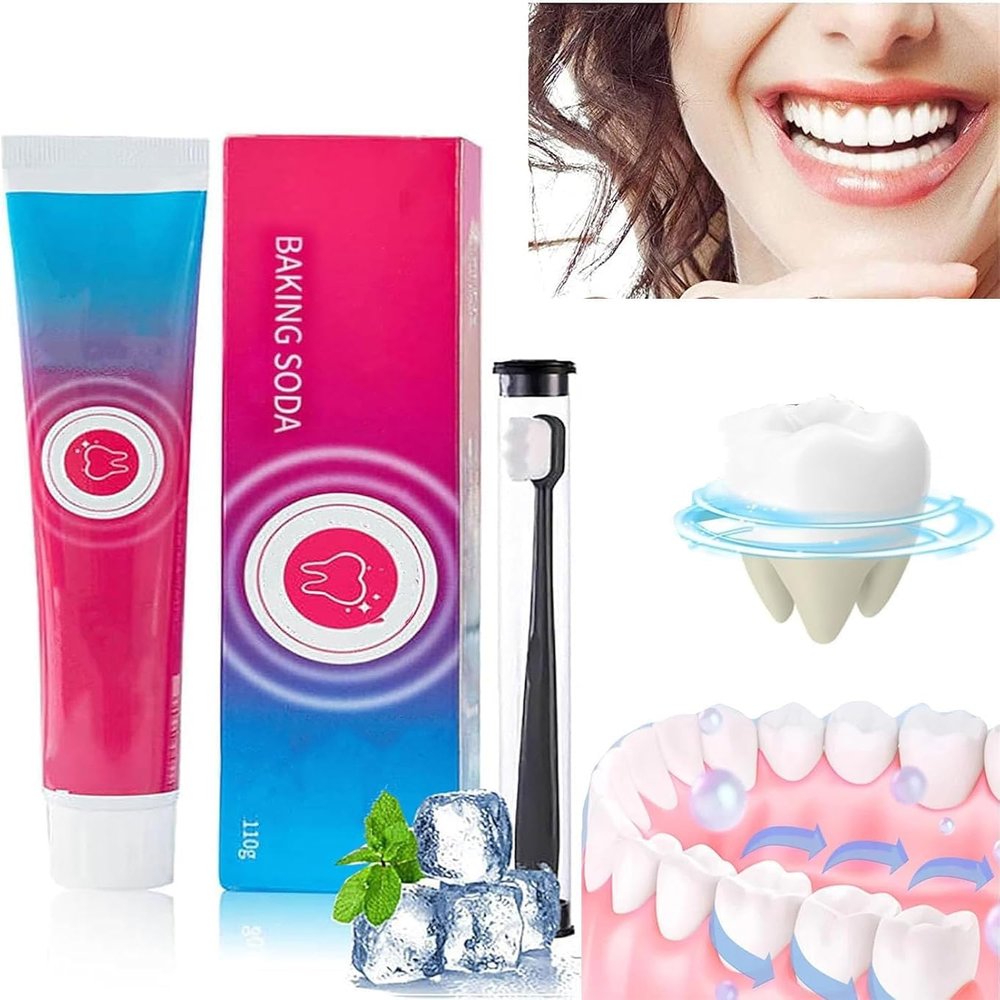 Baking Soda Toothpaste Oral Care, 2024 New Baking Soda Toothpaste, Baking Soda Toothpaste, Teeth Whitening, Deep Cleaning, Fresh Breath, 110g (1)