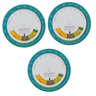 Healvian 3pcs Weight Scales People Hanging Bmi Calculator Chart Chart Dial for Home Supplies