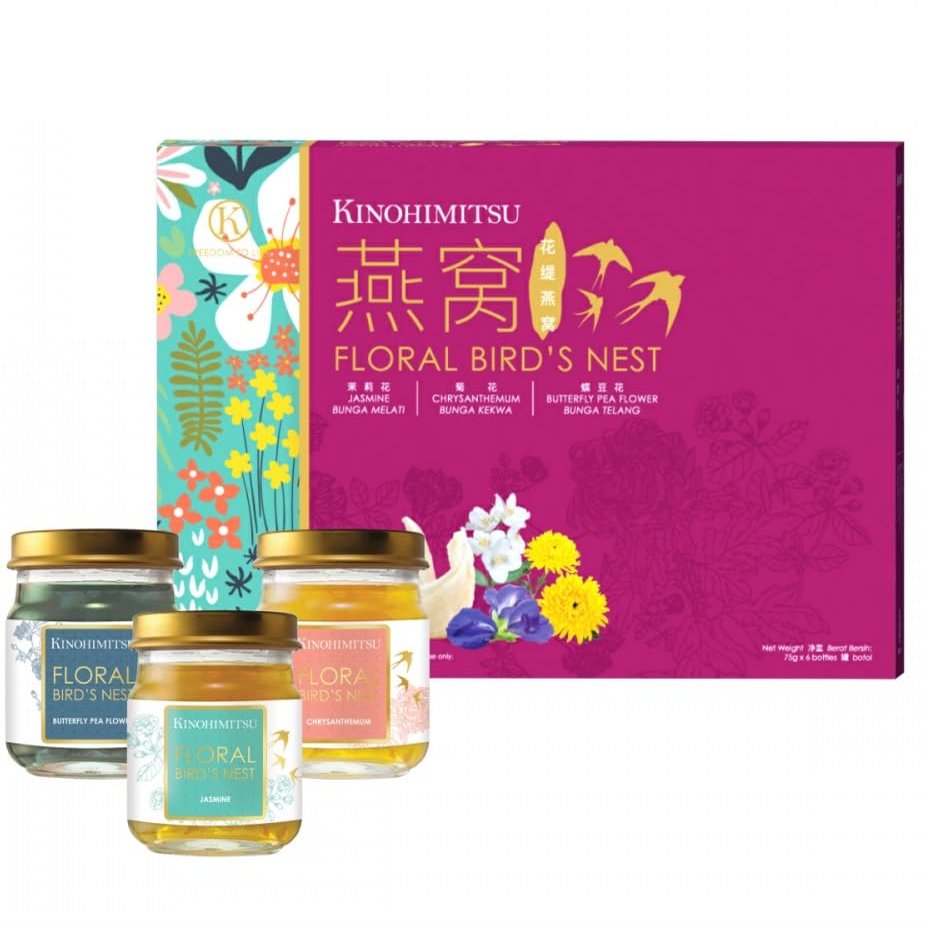 ALIBOOSTER - Swallows nest with flowers Jasmine Chrysanthemum Butterfly Peas