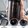 bellmeanin Protein Shaker Bottle, 500ml Protein Shaker With Mixing Ball, Leak-Proof, BPA Free for Mixing Powdered Shakes Gym Outdoor Trips (Black) view 4